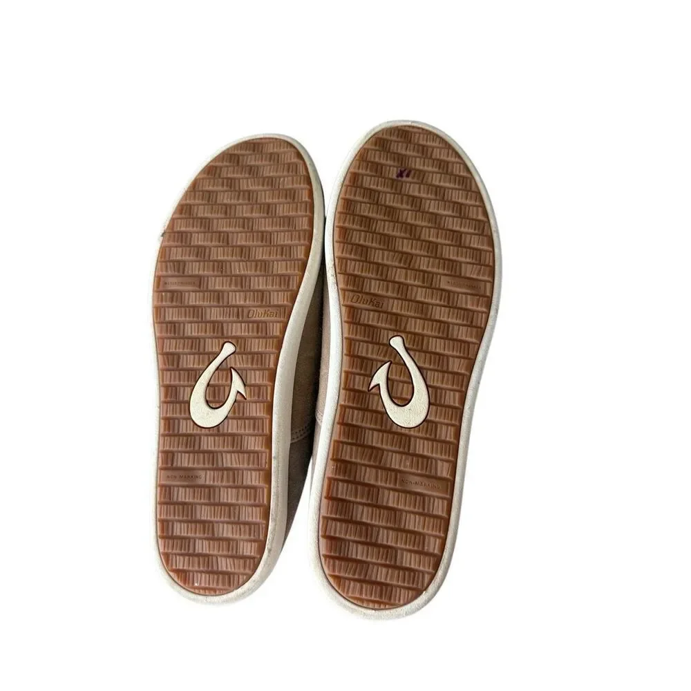 OluKai Mens Tan Suede Hele Malie Slip-On Loafer Shoes Size 10M